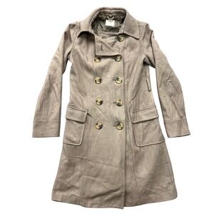 Old Navy Womens Tan Herringbone Double Breasted Pea Coat Jacket Tall Small